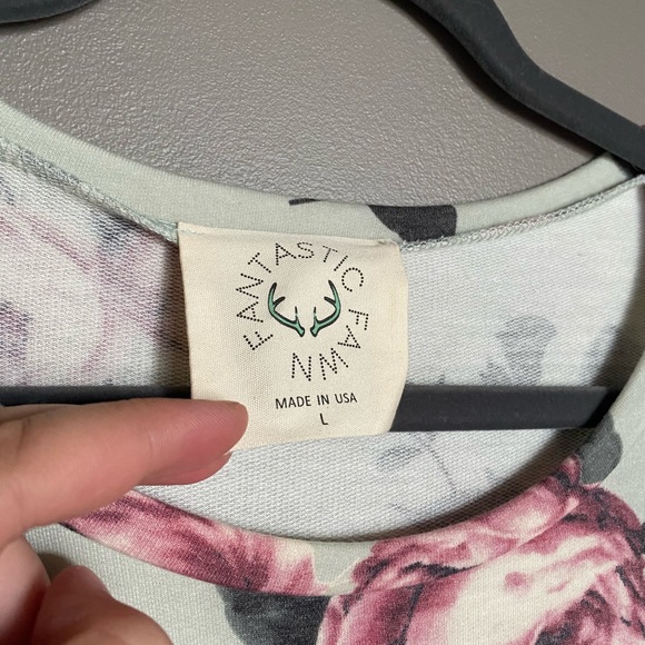 Floral, mint coloured long sleeve dress - Picture 4 of 5